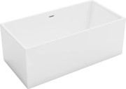 Wanna częściowo wolnostojąca prostokątna - 202 l - 150 x 75 x 58 cm - Biała - Akrylowa - PIKAIA