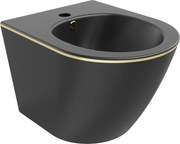 Mexen Lena bidet wiszący, czarny mat/złoty linia - 35224875