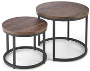 ZESTAW 2x Stolik konferencyjny OREO pr. 43/53 cm czarny/orzech