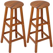 Casaria Krzesła barowe OSLO, 2 szt., 34x76cm, naturalny brąz