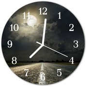 Zegar szklany okrągły Droga księżyca