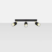 Plafony nowoczesny Alvor, stal - 3 źródło światła 4000K - L.45 x H.18 cm - czarny/złoty