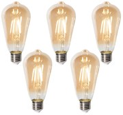 Zestaw 5 ściemnialnych żarówek LED E27 ST64 Gold 5W 450 lm 2700K