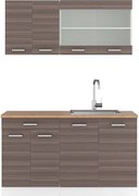 Pojedyncza kuchnia szlachetny szary/biały 140x60x81.6 r-line