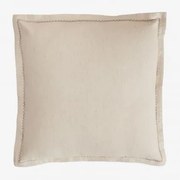 Kwadratowa Poduszka 40x40 Cm Z Bawełny I Lnu Nisora Nude Beżowy - Sklum