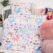4Home Dziecięca pościel bawełniana do łóżeczka Unicorns, 100 x 135 cm, 40 x 60 cm