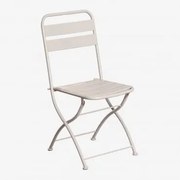 Składane Krzesło Do Jadalni Z Metalu Janti Kremowa Tapioca - Sklum