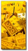Zegar Szklany Pionowy Klocki lego żółty