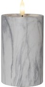 Szaro-biała betonowa świeca LED Star Trading Flamme Marble, wys. 15 cm
