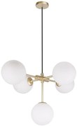 Żyrandol LED, białe kule - Mati Brass - Art deco