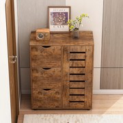 Nowoczesna komoda z 4 szufladami – 60 x 30 x 80 cm | Design z listwami dla eleganckich wnętrz