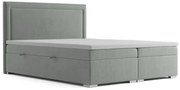 Łóżko kontynentalne NESS 140x200 szare velvet z pojemnikiem LAVERTO