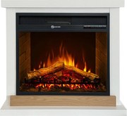 Kominek elektryczny Stockholm, kominek stojący, białe drewno, dł. 75xgł. 28xwys. 70 cm