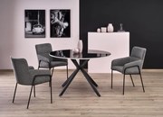 VELAR stół czarno biały 4 osobowy okrągły glamour