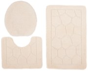Nowoczesny kremowy komplet chodniczków łazienkowych K0-G96