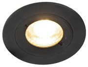 Nowoczesny inteligentny reflektor wpuszczany czarny okrągły z WiFi GU10 IP54 - Xena