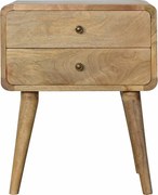 Artisan Furniture Dębowa zakrzywiona szafka nocna, sypialnia