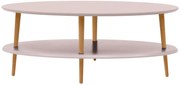 Ława owalna OVO LOW 110x70 różowa RAGABA