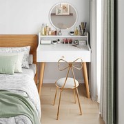 Biała toaletka z lustrem – styl skandynawski, 70x40x85 cm