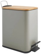 Szarobrązowy stalowy kosz na śmieci z pedałem 5 l Erik – Spirella