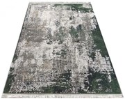 Zielony prostokątny dywan we wzory E2-B73