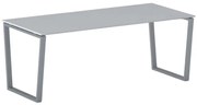 Biurko PRIMO IMPRESS, 200x90 cm, szaro-srebrna podstawa, szary