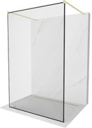 Mexen Kioto ścianka prysznicowa wolnostojąca 100 x 200 cm, czarna ramka 8 mm, złota szczotkowana - 800-100-002-55-70