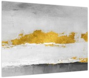 Obraz - Złote i szare pociągnięcia (70x50 cm)