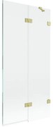 Mexen Lunar parawan nawannowy 2-skrzydłowy prawy 90 x 150 cm, transparent, złoty szczotkowany - 897-090-100-55-00-P