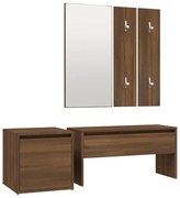 Meble do przedpokoju z siedziskiem brązowy dąb R8-W23