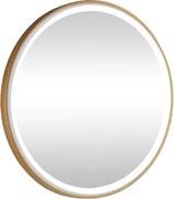 Lustro łazienkowe z oświetleniem LED okrągłe złote - śr. 80 cm - NUMEA