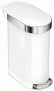 Simplehuman Kosz na śmieci z pedałem Slim 45 l,biały