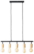 Brilliant - Lampa wisząca na przewodzie TIFFANY 5xE27/28W/230V czarna/bambus