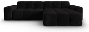 Czarny aksamitny narożnik (prawostronny) Kendal – Micadoni Home