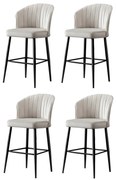 Zestaw krzeseł barowych Rubi Cream and Black, 4 szt., 4 szt.