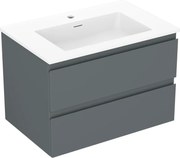 Mexen Orio szafka łazienkowa 70 cm z umywalką Otis, 2 szuflady, grafit mat/biała mat - 91A10-07047-2-BFF66-W18M01