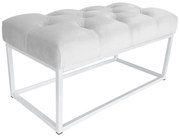 Ławka CHESTERFIELD LOFT podstawa biała pufa podnóżek MG39