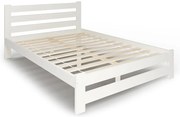Białe podwójne drewniane łóżko 120x200 A3-P64