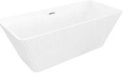 Mexen Tava wanna wolnostojąca ryflowana 170 x 75 cm, biała, przelew chrom - 52851707500-01