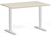 Biurko z regulacją wysokości, 120x80 cm, 2 silniki, biała podstawa, brzoza