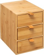 Bambusowy organizer na kosmetyki, 3 szufladki