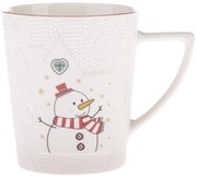 Biały porcelanowy kubek ze świątecznym motywem 380 ml Snowman – Dakls