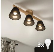 Brilagi - LED Żyrandol natynkowy ANTHONY 3xE14/40W/230V dąb/czarny