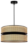 Duolla - Żyrandol na lince DUO 1xE27/15W/230V śr. 40 cm rattan/czarny