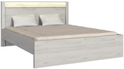 Podwójne łóżko 160x200 kraft biały L9-C72