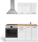 Pojedyncza kuchnia biały wysoki połysk/biały 160x46x81.6 r-line