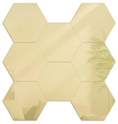 Lustro ścienne złote w kształcie hexagonu hexagon lustro gold 8 sztuk