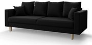 Czarna welurowa sofa rozkładana M8-P88