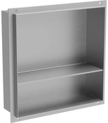 Mexen X-Wall-NR półka wnękowa bez kołnierza z półką 30 x 30 cm, inox - 1911303010S