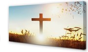 Duży obraz na płótnie Krzyż na Polu w Słońcu